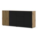 Commode auris 3d3s buffet 180 cm chêne artisan / noir mat Commode auris 3d3s buffet 180 cm chêne artisan / noir mat