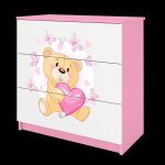 Commode b�b� rose avec papillons - kocot kids - babydreams - a partir de 0 mois - bois