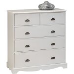 Commode blanche 5 tiroirs de style anglais