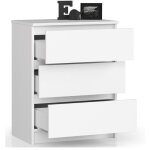Commode blanche mate avec 3 tiroirs ? largeur 60 cm