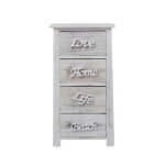 Commode blanche shabby chic avec 4 tiroirs en bois massif - mobili rebecca