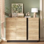 Commode en bois 110 x 35. 5 x 90. 5 cm buffet avec 4 tiroirs 2 portes meuble de rangement pour salon ...