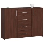 Commode en bois ch�ne sonoma wenge avec 6 tiroirs et 2 portes ? largeur 110 cm