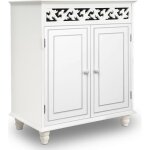 Commode en bois jersey casaria� blanc vintage buffet dressoir campagnard armoire cottage 76x65x35cm highboard ...