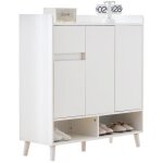 Commode - buffet - meuble coffre armoire  chaussures moderne avec tagres rglablesbois massif - l90 ...