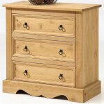 Commode buffet style mexicain pin massif finition cire