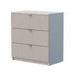 Commode cachemire � fa�ade rainur�e ? 3 tiroirs ? design moderne pour salon et chambre 70x75x40cm