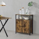 Commode - en. casa - aremark - salon - noir - bois fonc� - 79 x 60 x 30 cm