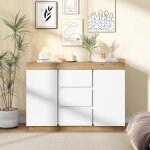 Commode - cdisplay - panneaux de particules de classe e1 - 3 tiroirs et 2 portes - pour les chambres ...