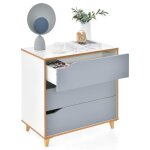 Costway commode chambre 3 tiroirs chiffonnier commode poignée intégrée dispositif anti - basculement ... Costway commode chambre 3 tiroirs chiffonnier commode poignée intégrée dispositif anti - basculement ...