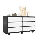 Commode chambre 6 tiroirs spacieux style moderne et fonction pratique panneaux de particules 140�38�745 ...