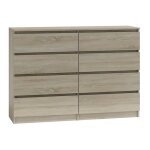 Commode de chambre - malwa m8 140 - chne sonoma - 8 tiroirs - style scandinave moderne
