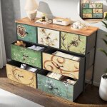 Commode de chambre - ravas - 7 tiroirs en tissu - meuble de rangement - structure en m�tal - 100 x 30 ...