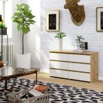 Commode chambre - gst - cl100 100 cm chne sonoma / blanc 6 tiroirs - meuble de rangement armoire dappoint ...