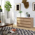 Commode chambre - gst - cl100 100 cm chne sonoma 6 tiroirs - meuble de rangement armoire dappoint buffet ...