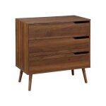 Commode dcor bois de noyer 3 tiroirs nepal