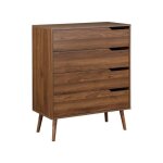 Commode dcor bois de noyer 4 tiroirs nepal