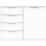 Commode dressing blanc laqu 1 porte 4 tiroirs - pure - contemporain - bois - panneaux de particules ...