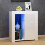 Commode de eclairage led meuble de rangement sur salon chambre 75 x 35 x 83 cm (blanc)