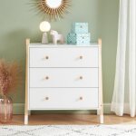 Commode tipi blanc 3 tiroirs 81cm