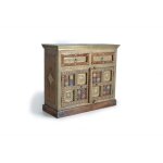 Commode - giner y colomer - bois dacacia - c�ramique - bronze - style ethnique