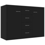 Commode grand espace - buffet armoire - noir 88x30x65 cm aggloméré robuste de qualité Commode grand espace - buffet armoire - noir 88x30x65 cm aggloméré robuste de qualité