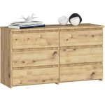 Commode chambre - gst - cl100 100cm chne artisan 6 tiroirs - meuble de rangement armoire dappoint buffet ...