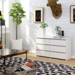 Commode chambre - gst - cl100 - 100 cm - blanc - 6 tiroirs - verrouillage de tiroir Commode chambre - gst - cl100 - 100 cm - blanc - 6 tiroirs - verrouillage de tiroir
