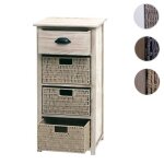 Commode hwc - k84 bois 83x40x29cm naturel paniers marron clair