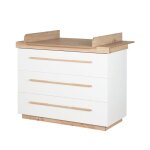 Commode � langer �volutive roba - lumo - 3 tiroirs � fermeture douce - blanc - ch�ne artisan