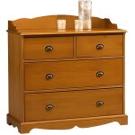 Commode  langer pin miel 4 tiroirs de style anglais - bois massif - meuble de chambre