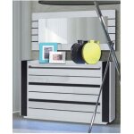Commode lina + led blanche et noire brillante design. commode pour chambre à coucher Commode lina + led blanche et noire brillante design. commode pour chambre à coucher
