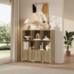 Commode lukkodso 102 x 98 x 30 cm effet ch�ne moyen clair