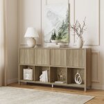 Commode lukkodso 77 x 145 x 30 cm effet ch�ne clair moyen