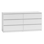 Commode - malwa m6 140 - blanc - 4 tiroirs - design minimaliste - bois - panneaux de particules