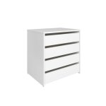 Commode meuble de rangement avec 4 tiroirs coloris blanc - hauteur 618 x longueur 60 x profondeur 45 ...