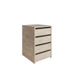 Commode meuble de rangement avec 4 tiroirs coloris ch�ne - hauteur 618 x longueur 45 x profondeur 45 ...