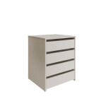 Commode meuble de rangement avec 4 tiroirs coloris effet textile - hauteur 618 x longueur 50 x profondeur ...