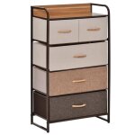 Homcom - commode - polyester - 58x29x99cm - multicolore Homcom - commode - polyester - 58x29x99cm - multicolore