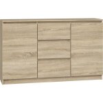 Commode moderne 2d3s avec 2 portes et 3 tiroirs en bois chne sonoma
