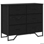 Commode moderne avec tiroirs - kalisse - ch�ne noir - 91x355x745 cm - 6 tiroirs - 2 pi�ces - grand espace ...