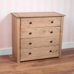 Commode en pin massif vida designs panama - 4 tiroirs - finition naturelle