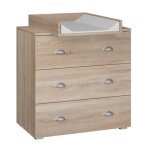 Commode avec plateau à langer en bois - beige - l 80 x p 48 - 72 x h 90 cm Commode avec plateau à langer en bois - beige - l 80 x p 48 - 72 x h 90 cm