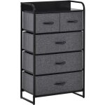 Homcom - commode en tissu - tissu - 58x29x99cm - gris Homcom - commode en tissu - tissu - 58x29x99cm - gris