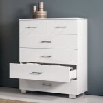 Commode polyvalente - laqu� blanc brillant - 4 + 2 tiroirs en bois - 81x44xh103
