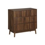 Commode de rangement d�cor bois de noyer. 3 tiroirs