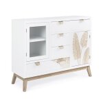 Commode - savannah - 2 portes - 4 tiroirs - finition vernis - 100x34x80 cm