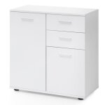 Commode svea - finebuy - buffet bas - bois - blanc - 2 portes - 1 tiroir