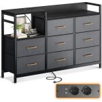 Commode � tiroirs avec 2 ports usb et 2 ports ac - multifonctionnelle pour chambre et salon - 132 x 30 ...