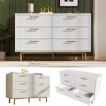 Commode à tiroirs - buffet haut blanc - chambre - design contemporain - 6 tiroirs - h75 / l120 / p40 ... Commode à tiroirs - buffet haut blanc - chambre - design contemporain - 6 tiroirs - h75 / l120 / p40 ...
